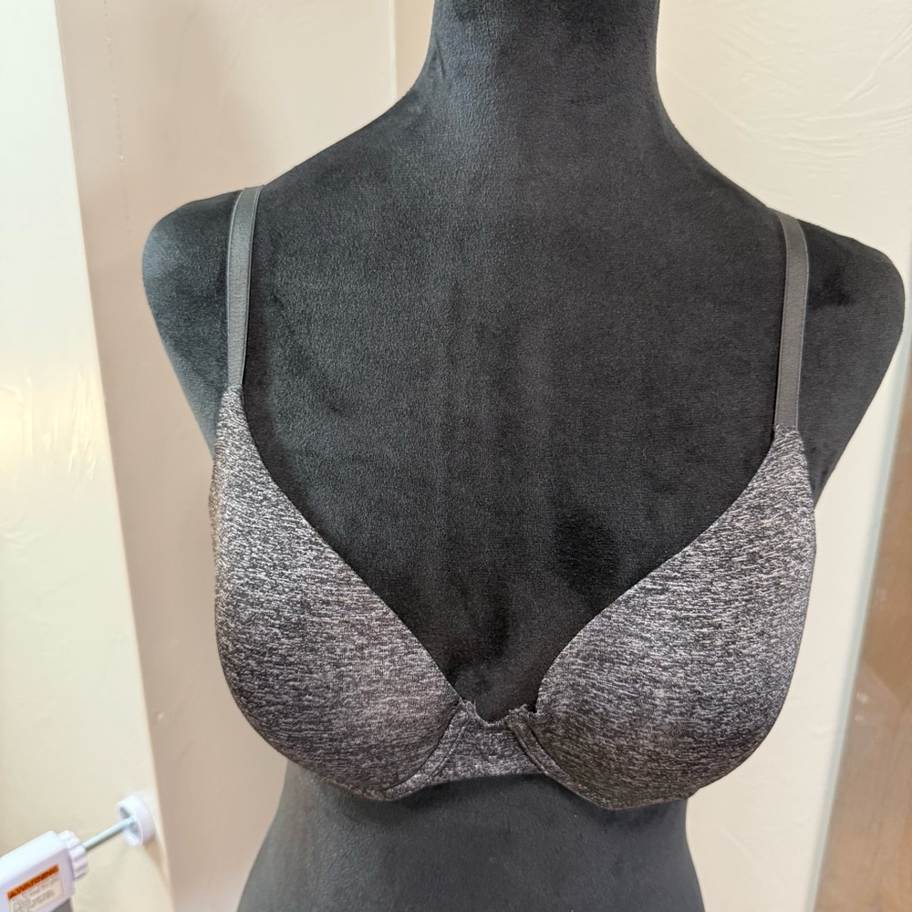 Victorias Secret‎ Space Dye Grey Uplift Semi-Demi T-Shirt Bra 34C